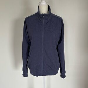 Athleta Brooklyn Bomber Jacket Leopard Medieval Violet Small